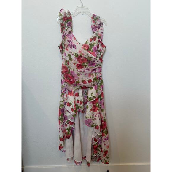 Abercrombie & Fitch Ruffle High Low Floral
Maxi Dress XL Pink - Picture 3 of 7